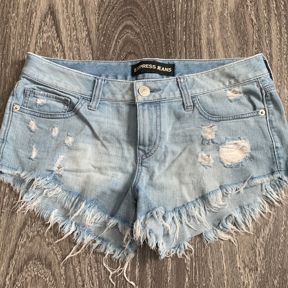 Express denim cutoff shorts